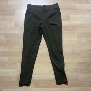 Forever 21 Olive Ponte High-Waist Leggings